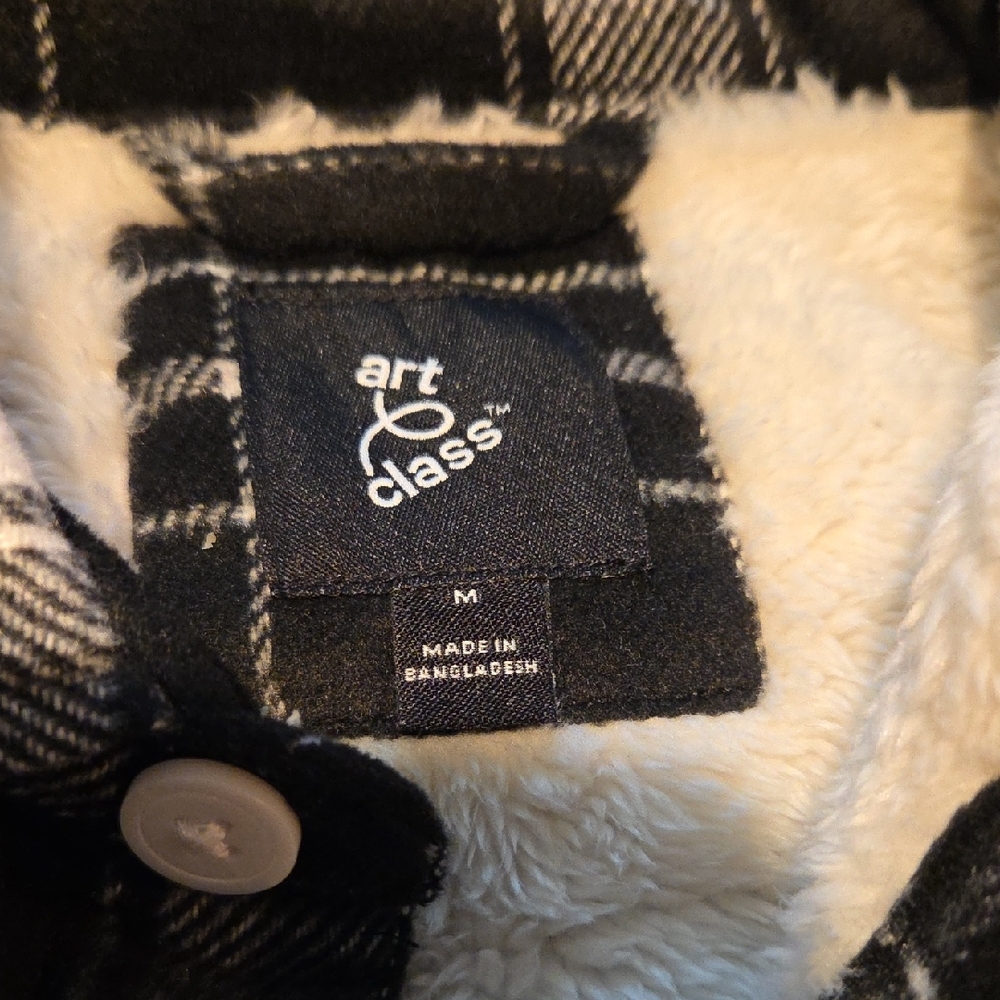 Cat & Jack Black and White Plaid Kids Jacket - Picture 2 of 4